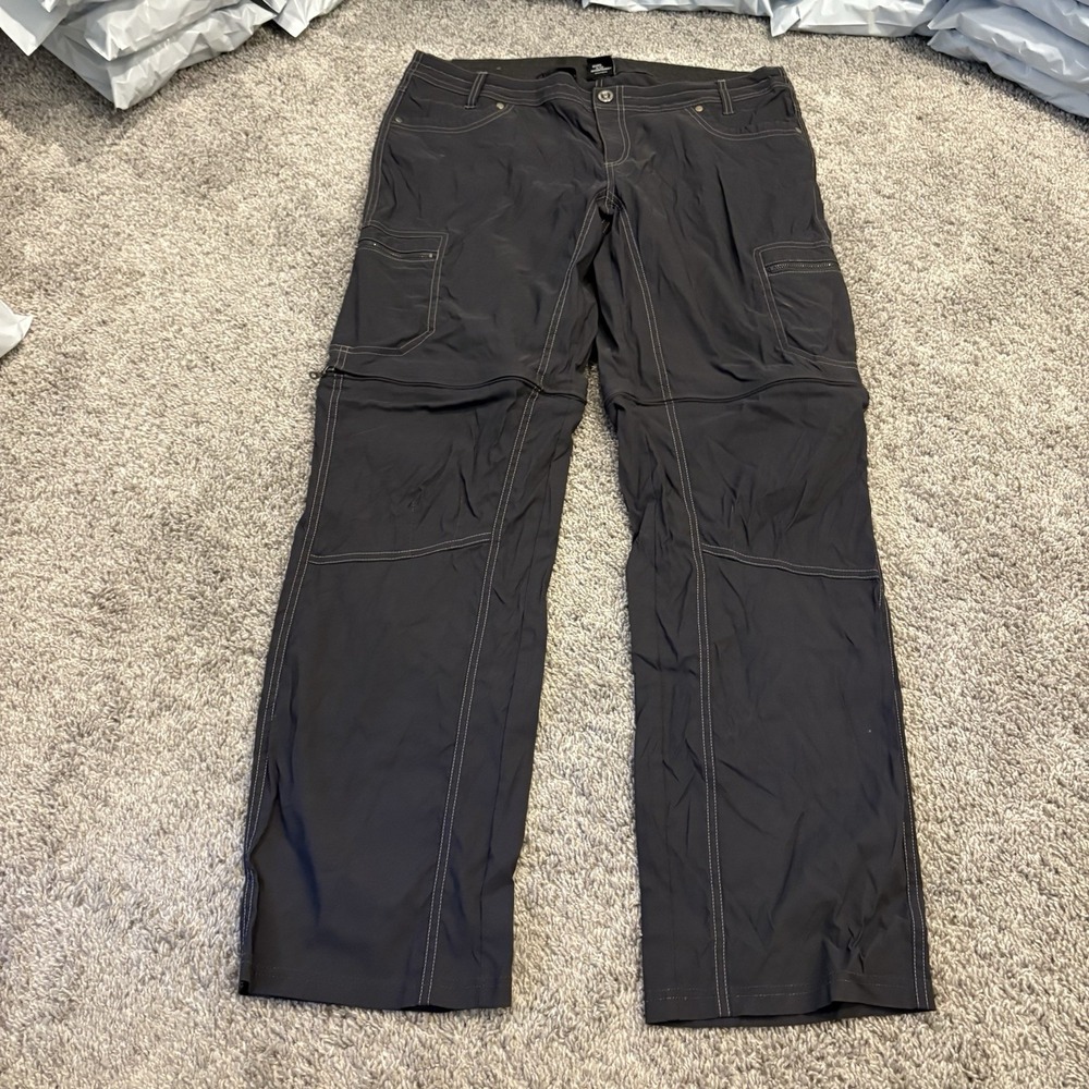 Kuhl Womens Size 14 Regular Kliffside Cargo Hiking Pants Convertible Gray 6233